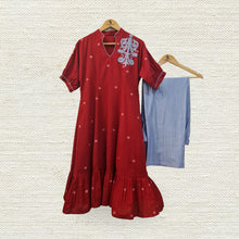 Load image into Gallery viewer, Red and Sky Blue pants