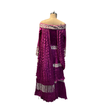 Load image into Gallery viewer, Purple Ruffle Lehenga with a Velvet Top