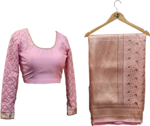 Load image into Gallery viewer, Pastel Pink Floral Saree