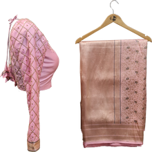 Load image into Gallery viewer, Pastel Pink Floral Saree