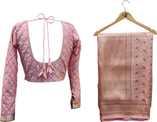 Load image into Gallery viewer, Pastel Pink Floral Saree