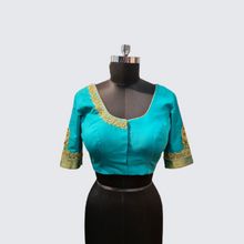 Load image into Gallery viewer, Bright Blue Pure Silk Blouse