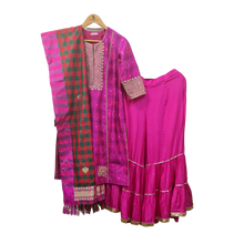 Load image into Gallery viewer, Double Ikkat  Silk with Pitta work