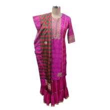 Load image into Gallery viewer, Double Ikkat  Silk with Pitta work