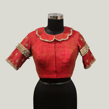 Load image into Gallery viewer, Red Khadi Silk Blouse