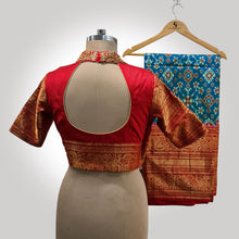 Load image into Gallery viewer, Red Pure Silk Blouse with Safari Collar