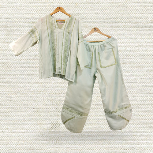 Pista Green Soft Cotton Silk Co-ord Set