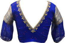 Load image into Gallery viewer, Royal Blue Zardosi work Blouse
