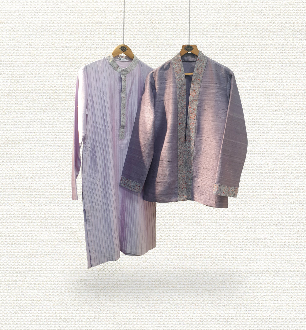 Lavender Jacket and kurta