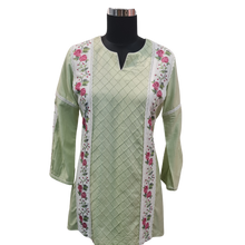 Load image into Gallery viewer, Pastel Green Cotton Silk Tunic
