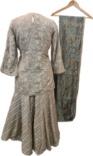 Load image into Gallery viewer, Sharara Style Short Top with a dash of Kalamkari Tissue Chunni
