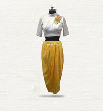 Load image into Gallery viewer, satin yellow dhoti
