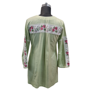 Pastel Green Cotton Silk Tunic