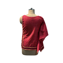 Load image into Gallery viewer, Red Kunbi Fabric top with mirror work
