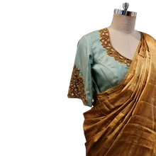 Load image into Gallery viewer, Tissue chanderi saree with cutwork blouse
