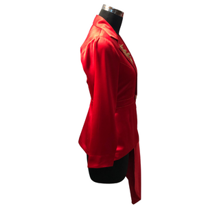 Red Asymmetric Blazer Dress