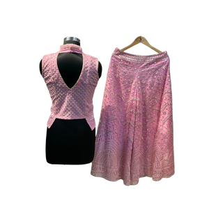 Indo- Western Pink Net Dress