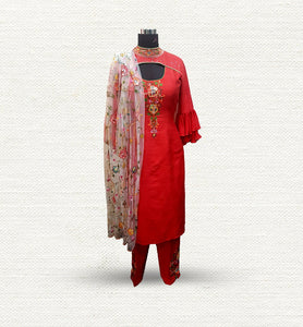 Red suit with ranchi handwork