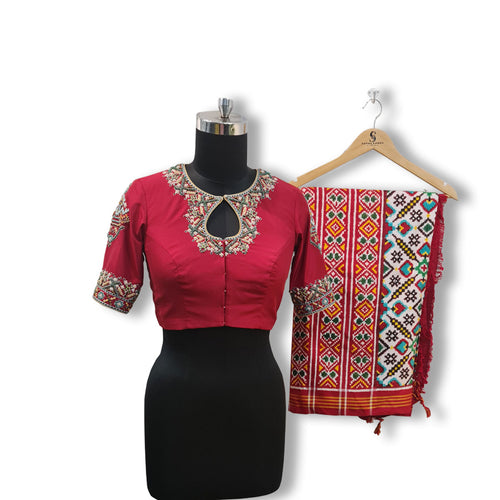 Pure Silk Blouse with Patola Pattern