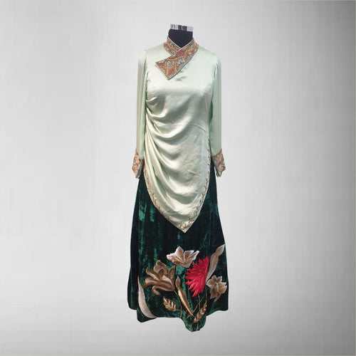 Velvet maxi with zardosi