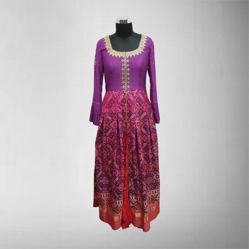 Pochampalli patola with hand crafted jadau work