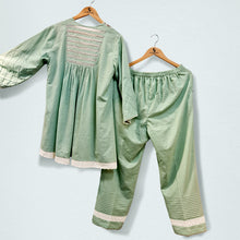 Load image into Gallery viewer, Mint green slub-cotton Co-ord Set
