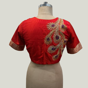 Red Pure Silk Blouse