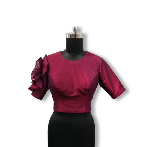 Dark Pink Indo-Western Silk Blouse