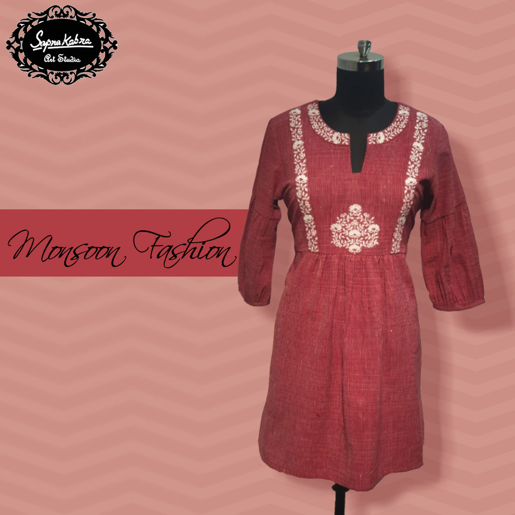 Monsoon Fashion - Khadi Tunic With Handwork