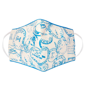 Mask - Printed White With Blue Stamp