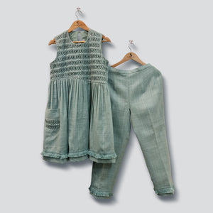 Sage Green Cotton-linen Co-ord