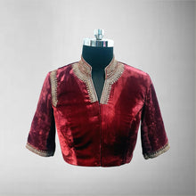 Load image into Gallery viewer, Designer blouse in silk velvet
