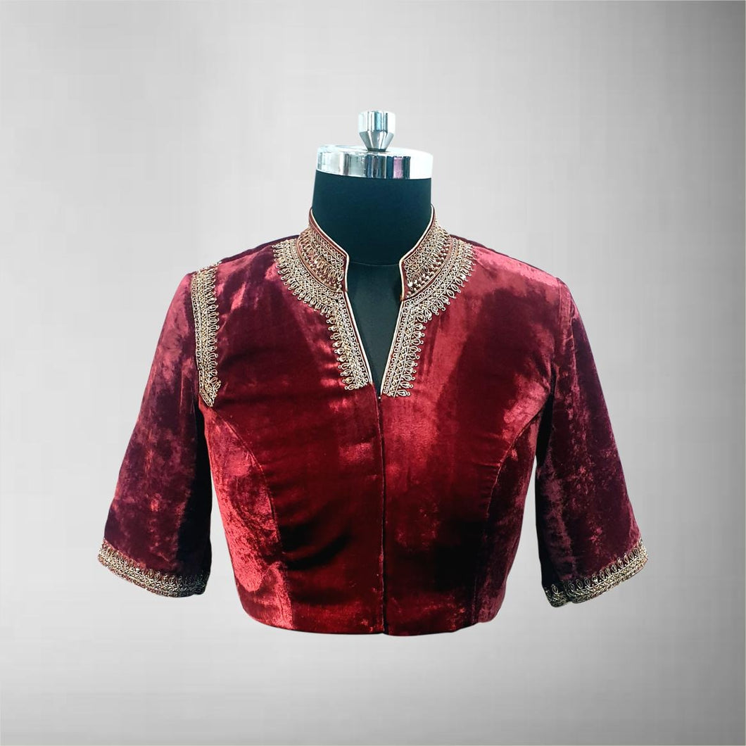 Designer blouse in silk velvet