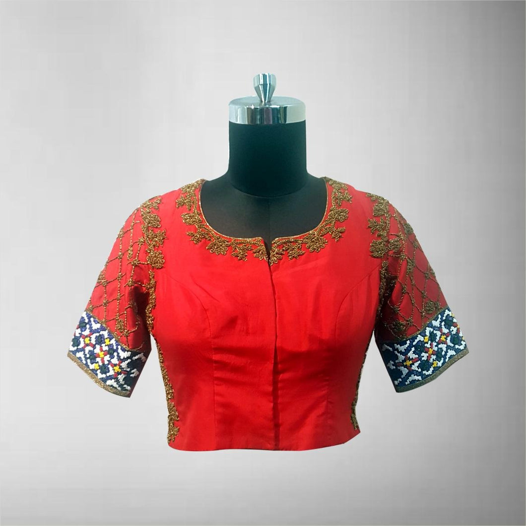 Designer Blouse In Pure Silk with zardosi work