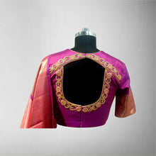 Load image into Gallery viewer, Handcrafted Silk Blouse with Jadau work
