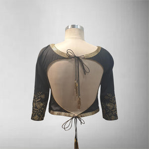Pure Silk Blouse with Golden Thread work