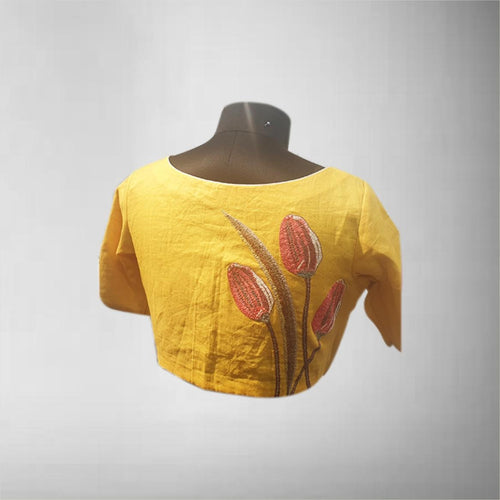 Designer Blouse In Linen Cloth