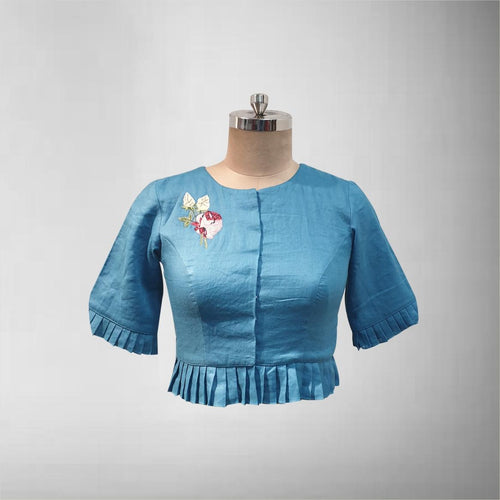 Designer Blouse In Linen Cloth