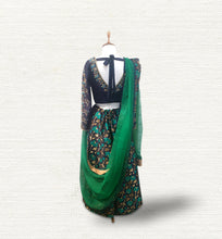 Load image into Gallery viewer, Blue and Green Brocade Lehenga
