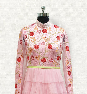Pink Ruffled Princess Skirt Gown