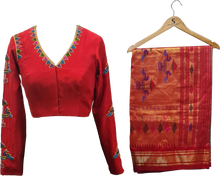 Load image into Gallery viewer, Paithani Saree with Handcrafted Blouse
