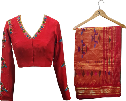 Paithani Saree with Handcrafted Blouse